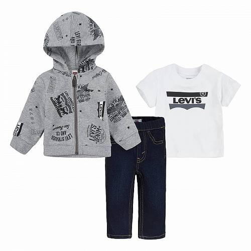 こちらの商品は リーバイス Levi&#039;s(R) Kids 男の子用 ファッション 子供服 セット Hoodie Tee Pants Set (Infant) - Grey Heather です。 注文後のサイズ変更・キャンセルは出来ませんので、十分なご検討の上でのご注文をお願いいたします。 ※靴など、オリジナルの箱が無い場合がございます。ご確認が必要な場合にはご購入前にお問い合せください。 ※画面の表示と実物では多少色具合が異なって見える場合もございます。 ※アメリカ商品の為、稀にスクラッチなどがある場合がございます。使用に問題のない程度のものは不良品とは扱いませんのでご了承下さい。 ━ カタログ（英語）より抜粋 ━ Curate your little one&#039;s outfit with the Levi&#039;s(R) Kids Hoodie Tee Pants Set. Available in a relaxed fit, this set includes a hoodie, a T-shirt, and a pair of pants. the contrast design adds to the classic silhouette. A perfect balance of style and utility, this set can be added to your little one&#039;s everyday wear collection. Hoodie: Attached hood and long sleeves;Zippered front closure;Allover printed design;Intended to hit at the waist. Top: Crew neckline and short sleeves;Pull-on style;Graphics print detailing on the front;Straight hem. Pants: Belt loop waist with buttoned front and zip-fly closure;Classic five-pocket construction;Ankle-length silhouette. 60% cotton, 40% polyester. Machine washable.