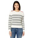送料無料 リラP Lilla P レディース 女性用 ファッション セーター Cotton Blend Striped Crew Neck Sweater - Ivory Stripe