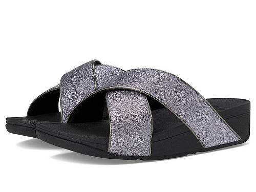 送料無料 フィットフロップ FitFlop レディース 女性用 シューズ 靴 サンダル Lulu Glitterdust Cross Slides - Pewter