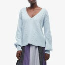 楽天グッズ×グッズ送料無料 Derek Lam 10 Crosby レディース 女性用 ファッション セーター Ribbed V-Neck Bell Sleeve Sweater - Pale Blue