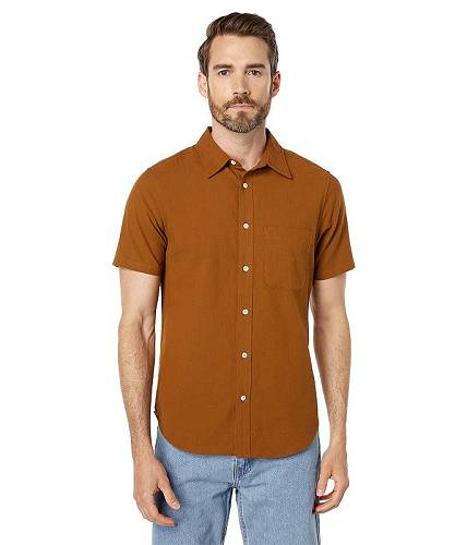  Madewell Y jp t@bV {^Vc Short Sleeve Perfect - Cotton Crinkle - Warm Chestnut