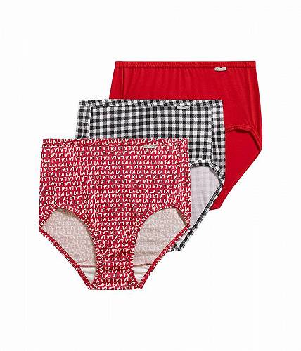 楽天グッズ×グッズ送料無料 ジョッキー Jockey 女の子用 ファッション 子供服 下着 Plus Size Elance（R） Brief 3-Pack - Red Reality/Classy Gingham/Fa La La