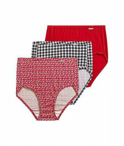 送料無料 ジョッキー Jockey 女の子用 ファッション 子供服 下着 Plus Size Elance(R) Brief 3-Pack - Red Reality/Classy Gingham/Fa La La