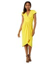   obW[~VJ Badgley Mischka fB[X p t@bV hX Front Pleated Drape Dress - Yellow