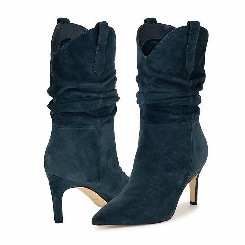 送料無料 ナインウエスト Nine West レディース 女性用 シューズ 靴 ブーツ ミッドカフ Gonda - Dark Blue Suede