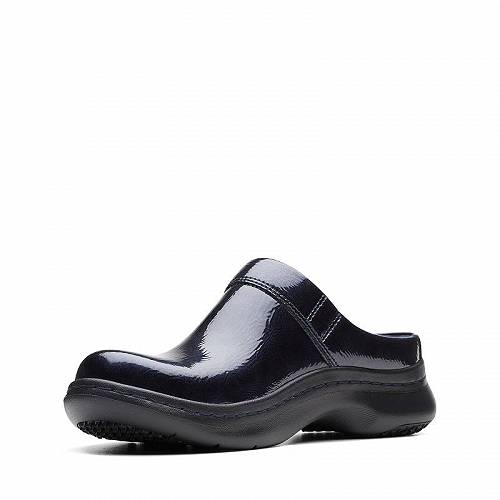 送料無料 クラークス Clarks レディース 女性用 シューズ 靴 クロッグ ClarksPro Clog - Navy Patent Leather