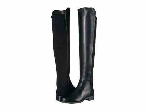 送料無料 スチュアートワイツマン Stuart Weitzman レディース 女性用 シューズ 靴 ブーツ ロングブーツ The 5050 Boot - Black Nappa/Stretch Gabardine