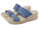 送料無料 Bzees レディース 女性用 シューズ 靴 ヒール Sienna Bright Wedge Sandals - Blue