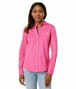  US| U.S. POLO ASSN. fB[X p t@bV {^Vc Long Sleeve Dot Stretch Poplin Shirt - Pink Sangria