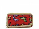 送料無料 アヌシュカ Anuschka レディース 女性用 バッグ 鞄 ハンドバッグ クラッチ Wristlet Travel Wallet Printed Fabric 13000 - Butterfly Heaven Ruby