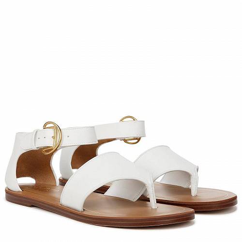 送料無料 フランコサルト Franco Sarto レディース 女性用 シューズ 靴 サンダル Ruth Ankle Strap Thong Flat Sandals - White Smooth