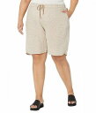 送料無料 アイリーンフィッシャー Eileen Fisher レディース 女性用 ファッション ショートパンツ 短パン Midthigh Shorts with Drawstring in Puckered Organic Linen - Pebble