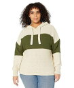 送料無料 Madewell レディース 女性用 ファッション セーター Plus Clairview Hoodie Sweater in Colorblock - Heather Artichoke