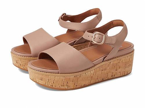 送料無料 フィットフロップ FitFlop レディース 女性用 シューズ 靴 ヒール Eloise Cork-Wrap Leather Back-Strap Wedge Sandals - Beige