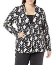  jbNAh][ NIC+ZOE fB[X p t@bV AE^[ WPbg R[g uU[ Plus Size Mosaic Mix Knit Blazer - Black Multi