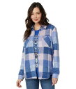 bL[uh Lucky Brand fB[X p t@bV AE^[ WPbg R[g WPbg Knit Shirt Jacket - Blue Plaid