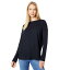 送料無料 Majestic Filatures レディース 女性用 ファッション パーカー スウェット French Terry Long Sleeve Semi Relaxed High-Low Crew Neck Sweatshirt - Marine