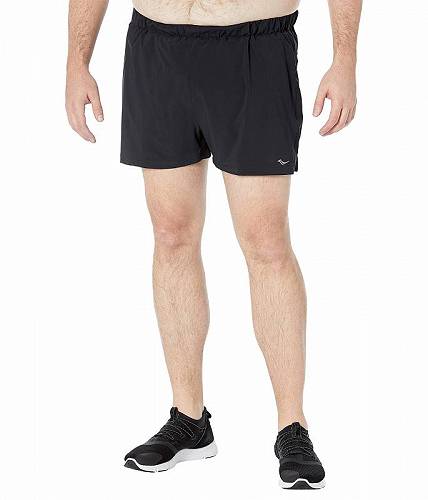 送料無料 サッカニー Saucony メンズ 男性用 ファッション ショートパンツ 短パン Outpace 3&quot; Shorts - Black