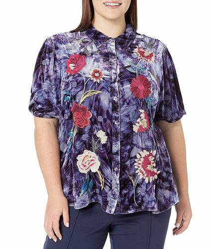 送料無料 Johnny Was レディース 女性用 ファッション ブラウス Plus Size Junia Velvet Lisbon Shirt - Multi