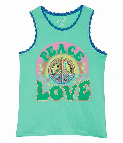 送料無料 ピーク PEEK 女の子用 ファッション 子供服 タンクトップ Peace Love Crochet Trimmed Tank (Toddler/Little Kids/Big Kids) - Green