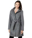  BXJ[g Vince Camuto fB[X p t@bV AE^[ WPbg R[g E[Es[R[g Belted Wool Coat with High Neck and PU Trim V29777A-ME - Medium Grey