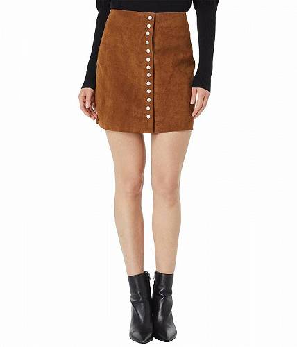 送料無料 ブランクエヌワイシー Blank NYC レディース 女性用 ファッション スカート Real Suede Miniskirt with Snap Front Closure Detail - Ginger Up