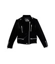 送料無料 Chaser Kids 女の子用 ファッション 子供服 アウター ジャケット ジャケット Stretch Velvet Moto Jacket (Toddler/Little Kids) - True Black