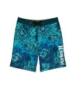  n[[ Hurley Kids j̎qp X|[cEAEghApi LbY qp Floral Checkered Boardshorts (Big Kids) - Blue Gaze