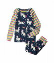 送料無料 Hatley Kids 女の子用 ファッション 子供服 パジャマ 寝巻き Space Unicorns Organic Cotton Raglan Pajama Set (Toddler/Little Kids/Big Kids) - Blue