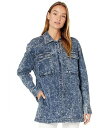  Norma Kamali fB[X p t@bV {^Vc Oversized Boyfriend NK Cargo Shirt - Blue Acid Wash