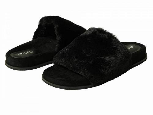 送料無料 ヴァネリ Vaneli レディース 女性用 シューズ 靴 スリッパ Fabia - Black Faux Fur