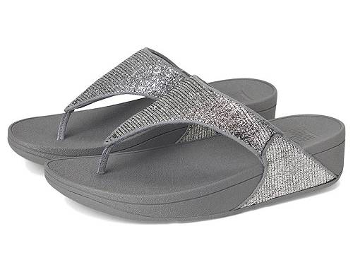 送料無料 フィットフロップ FitFlop レディース 女性用 シューズ 靴 サンダル Lulu Crinkled-shimmer Toe-post Sandals - Silvereen