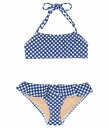 送料無料 トゥーバイドゥー Toobydoo 女の子用 スポーツ・アウトドア用品 キッズ 子供用水着 Gingham Ruffle Bandeau Bikini (Toddler/Little Kids/Big Kids) - Navy