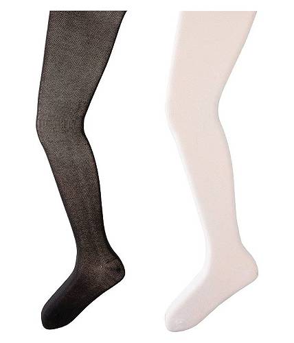  WFtF[Y\bNX Jefferies Socks ̎qp t@bV q XgbLO Seamless Organic Cotton Tights 2-Pack (Infant/Toddler/Little Kid/Big Kid) - White/Black