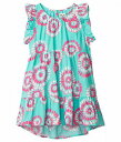 送料無料 Hatley Kids 女の子用 ファッション 子供服 ドレス Painted Mandalas Ruffle Sleeve Dress (Toddler/Little Kids/Big Kids) - Blue