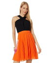 テッドベイカー　ドレス 送料無料 テッドベイカー Ted Baker レディース 女性用 ファッション ドレス Amariee Cross Front Pleated Dress with Knit Bodice - Bright Orange