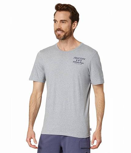 送料無料 サッカニー Saucony メンズ 男性用 ファッション アクティブシャツ Rested T-Shirt - Light Grey Heather 1