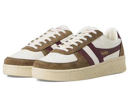 送料無料 ゴラ Gola メンズ 男性用 シューズ 靴 スニーカー 運動靴 Grandslam Quadrant - Off-White/Khaki/Burgundy