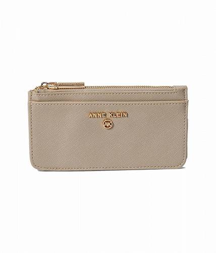  A NC Anne Klein fB[X p t@bVG  z K J[hP[X Ak Top Zip Pouch With Logo - Stone