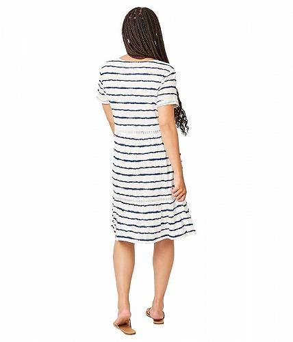 送料無料 カーブデザイン Carve Designs レディース 女性用 ファッション ドレス Gemma Dress - Navy Tie-Dye Stripe