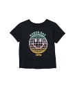 送料無料 Tiny Whales 女の子用 ファッション 子供服 Tシャツ Earth Day Graphic Boxy Shirt (Toddler/Little Kids/Big Kids) - Vintage Black