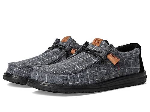 送料無料 ヘイデュード Hey Dude メンズ 男性用 シューズ 靴 ローファー Wally Plaid Corduroy - Black/Multi