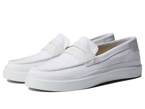 送料無料 コールハーン Cole Haan レディース 女性用 シューズ 靴 ローファー ボートシューズ Grandpro Rally Canvas Penny Loafer - Optic White/Black