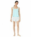  Xvfbh Splendid fB[X p t@bV pW} Q Two-Piece Satin Tank/Shorts Set - Iced Aqua/Washed Stripe Aqua