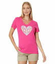  CtCYObh Life is good fB[X p t@bV TVc Beach Design Heart Short Sleeve Crusher(TM) Vee - Raspberry Pink