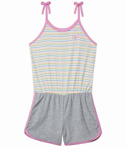 送料無料 Tiny Whales 女の子用 ファッション 子供服 ベビー服 赤ちゃん ロンパース Ribbed Jackie Romper (Toddler/Little Kids/Big Kids) - Gray Terry Loop/Multi Stripe