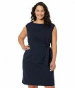  _i[K Donna Morgan fB[X p t@bV hX Plus Size Mini Dress with Twist - Twilight Navy