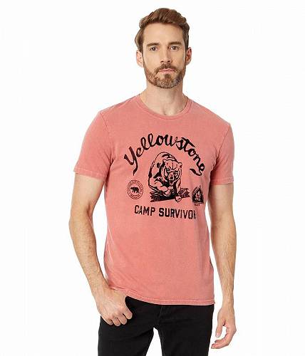 楽天グッズ×グッズ送料無料 ラッキーブランド Lucky Brand メンズ 男性用 ファッション Tシャツ Yellowstone Bear Tee - Cranberry