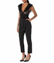 送料無料 べべ Bebe レディース 女性用 ファッション ジャンプスーツ つなぎ セット Ruffle Detail Straight Jumpsuit - Jet Black