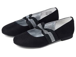 送料無料 ニーナ Nina Kids 女の子用 キッズシューズ 子供靴 フラット Krissy (Little Kid/Big Kid) - Black Microsuede